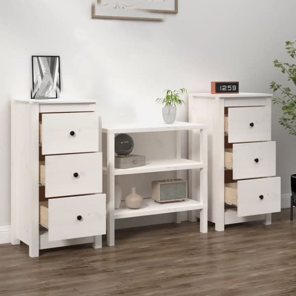 Senkit 2 kpl valkoinen 40x35x80 cm täysi mänty