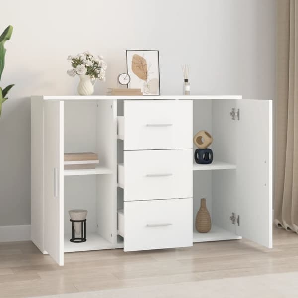 skænk 91x29,5x65 cm konstrueret træ hvid