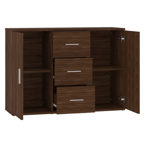 skænk 91x29,5x65 cm konstrueret træ brun egetræsfarve