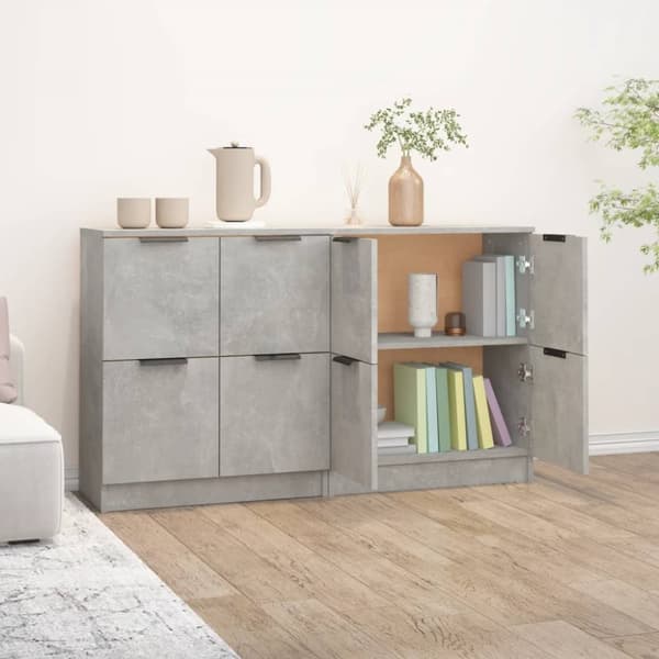 skænke 2 stk. 60x30x70 cm konstrueret træ betongrå