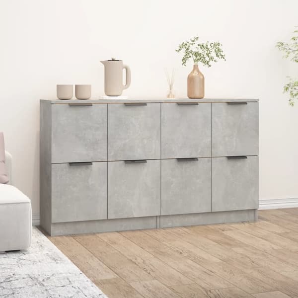 skænke 2 stk. 60x30x70 cm konstrueret træ betongrå