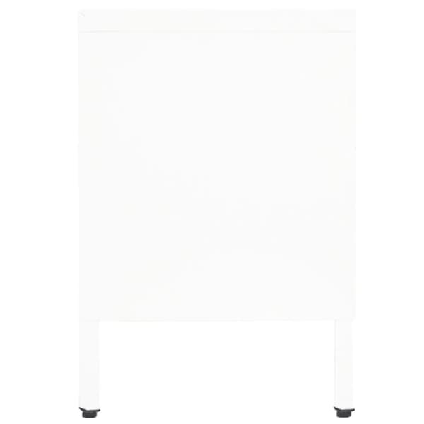 TV-bänk vit 90x30x44 cm stål och glas