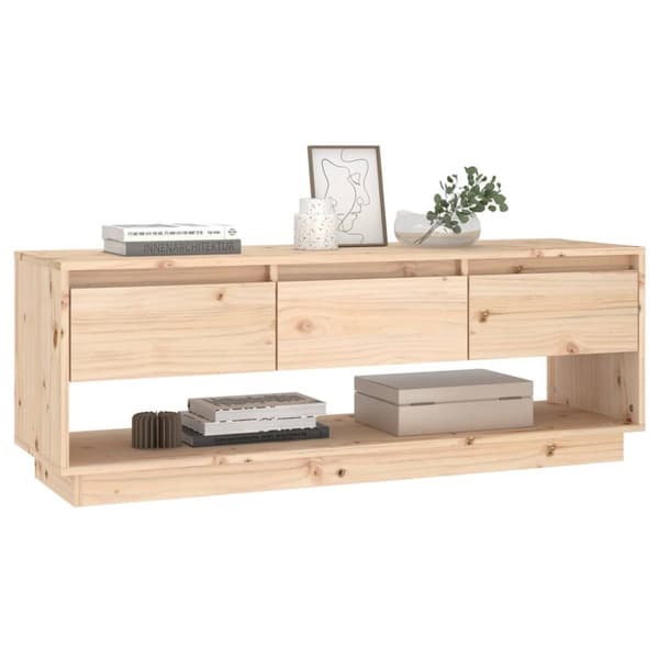 tv-bord 110,5x34x40 cm massivt fyrretræ