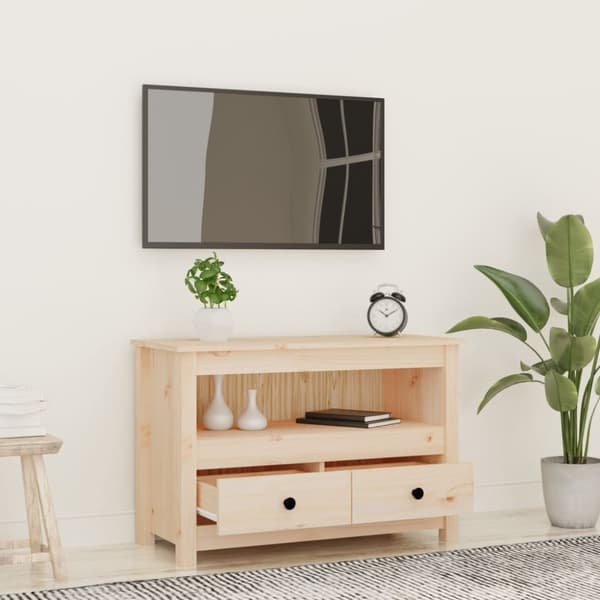 Tv-bänk 79x35x52 cm massiv furu