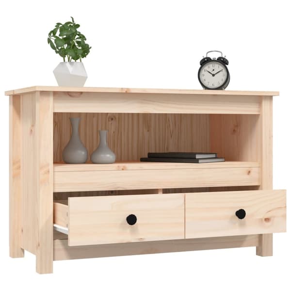 Tv-bänk 79x35x52 cm massiv furu