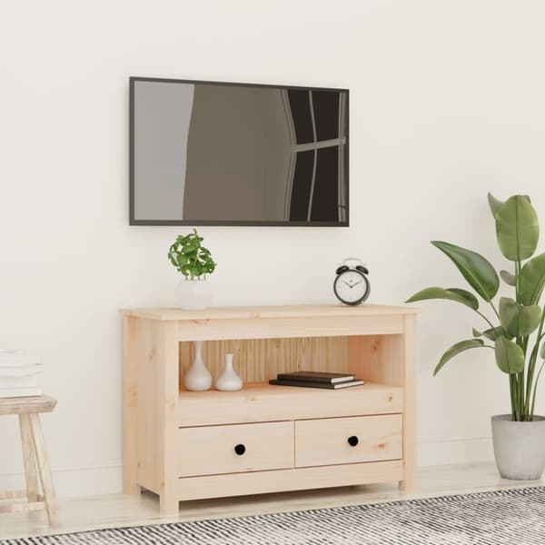 Tv-bänk 79x35x52 cm massiv furu