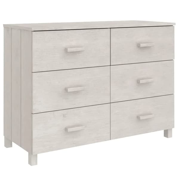 skænk HAMAR 113x40x80 cm massivt fyrretræ hvid
