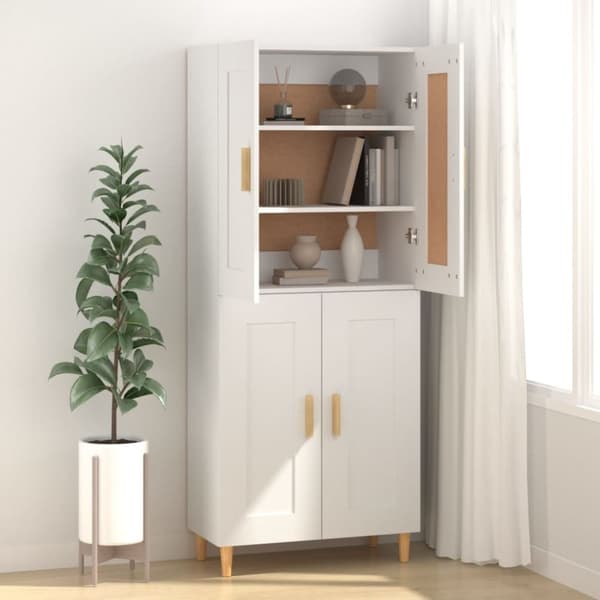 skænk 69,5x34x90 cm konstrueret træ hvid