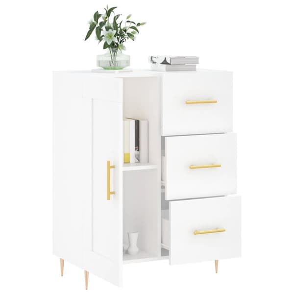 skænk 69,5x34x90 cm konstrueret træ hvid