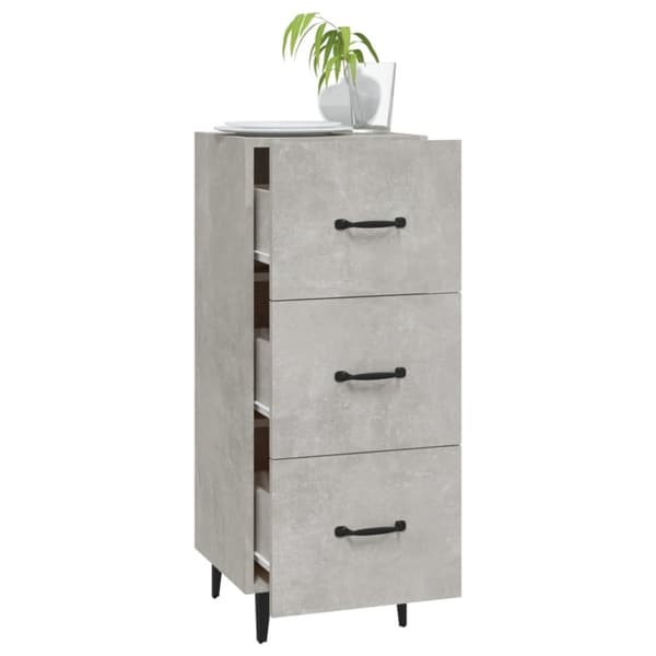 skænk 34,5x34x90 cm konstrueret træ betongrå