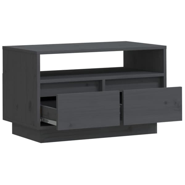 Tv-bänk grå 60x35x37 cm massiv furu