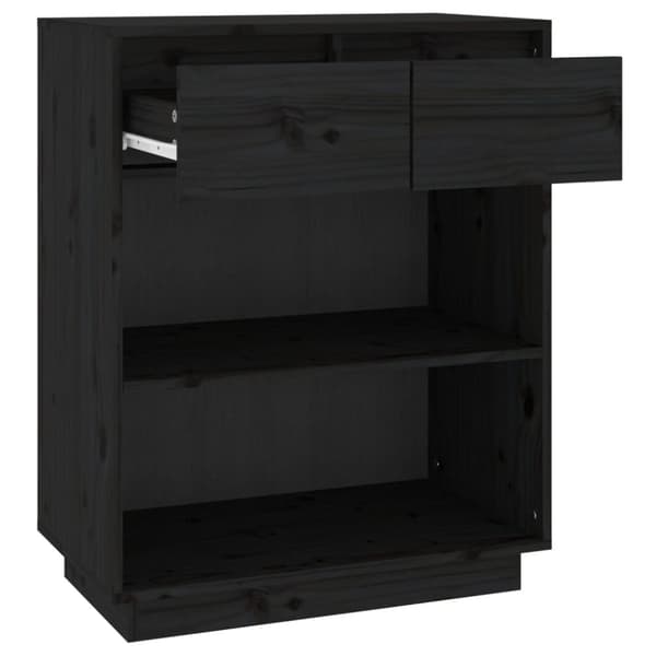 konsolskab 60x34x75 cm massivt fyrretræ sort