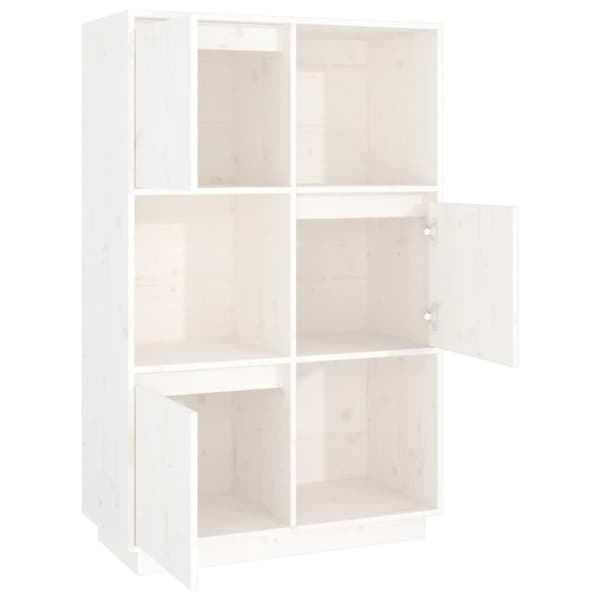 højskab 74x35x117 cm massivt fyrretræ hvid