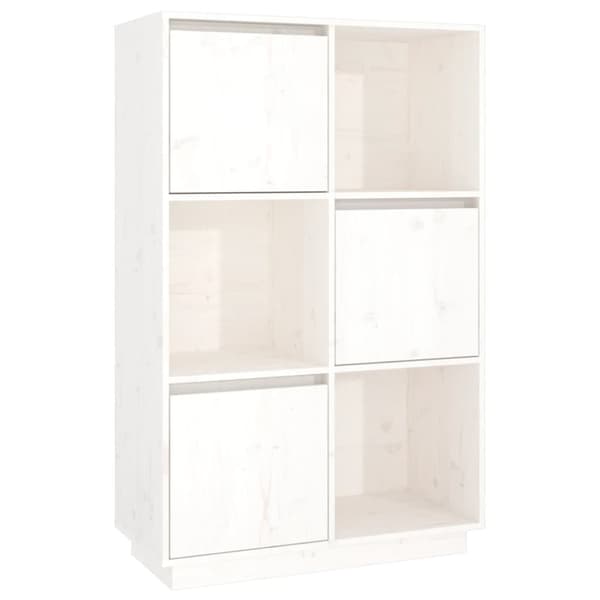 højskab 74x35x117 cm massivt fyrretræ hvid