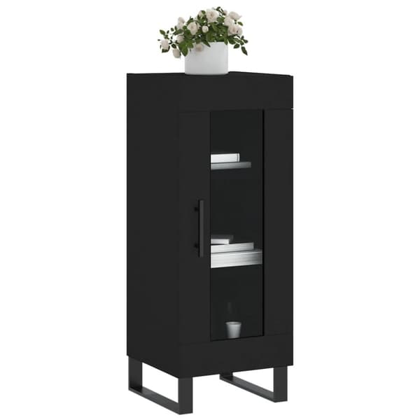 skænk 34,5x34x90 cm konstrueret træ sort