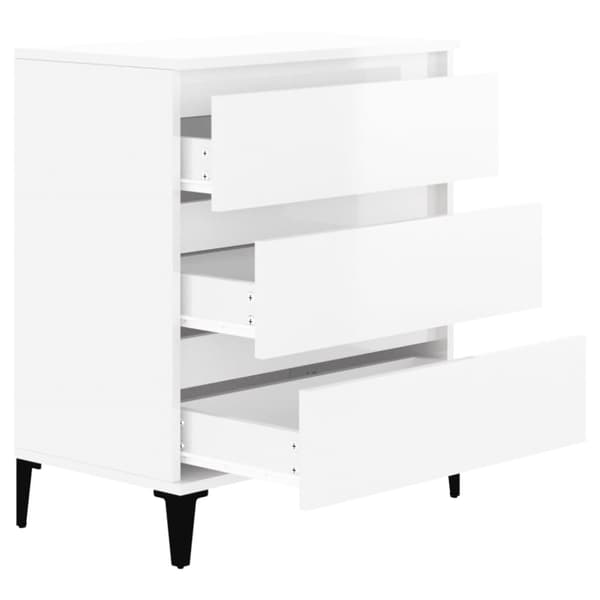 skænk 60x35x70 cm konstrueret træ hvid højglans