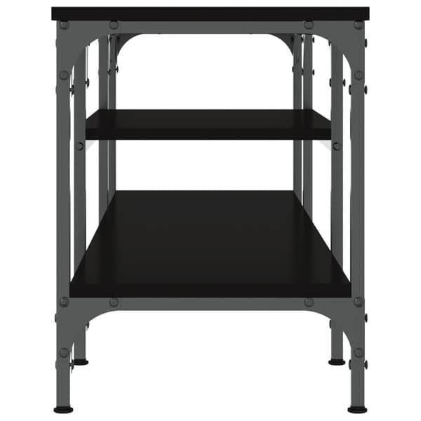 TV-taso musta 121x35x45 cm tekninen puu ja rauta