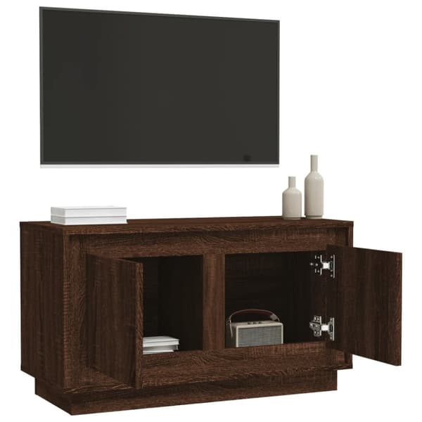 Tv-bänk brun ek 80x35x45 cm konstruerat trä