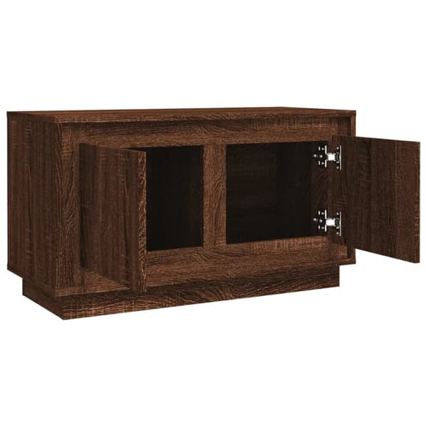 Tv-bänk brun ek 80x35x45 cm konstruerat trä