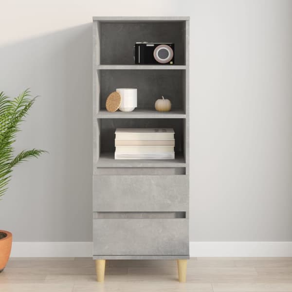 skab 40x36x110 cm konstrueret træ betongrå
