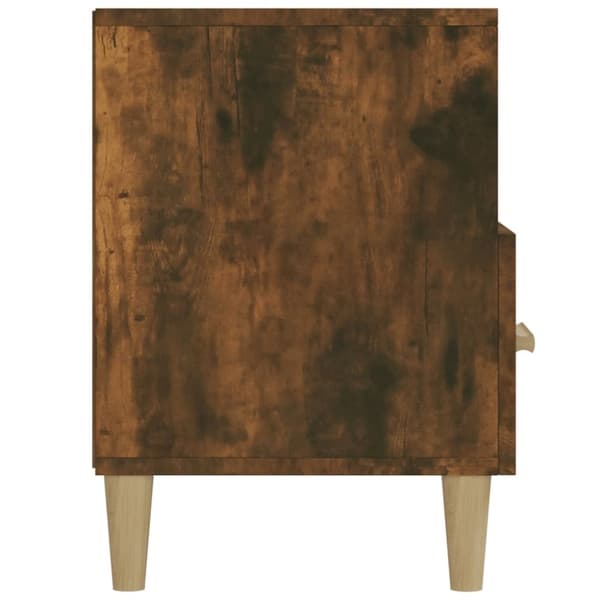 Tv-bänk rökfärgad ek 102x36x50 cm konstruerat trä