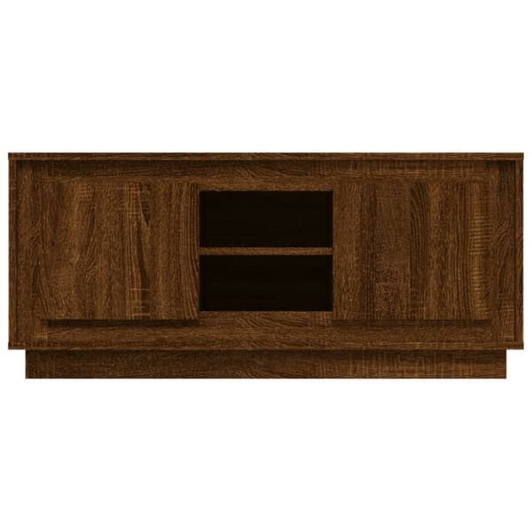 tv-bord 102x35x45 cm konstrueret træ brun egetræsfarve