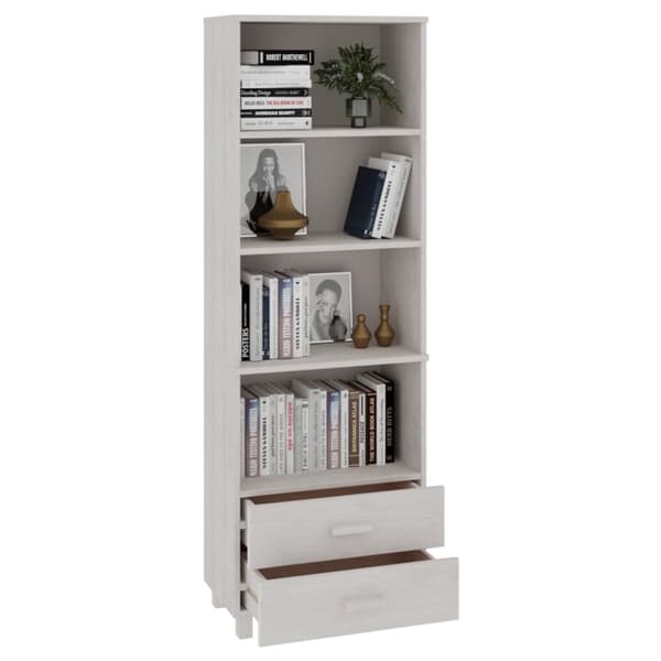 Högskåp HAMAR vit 60x35x180 cm massiv furu