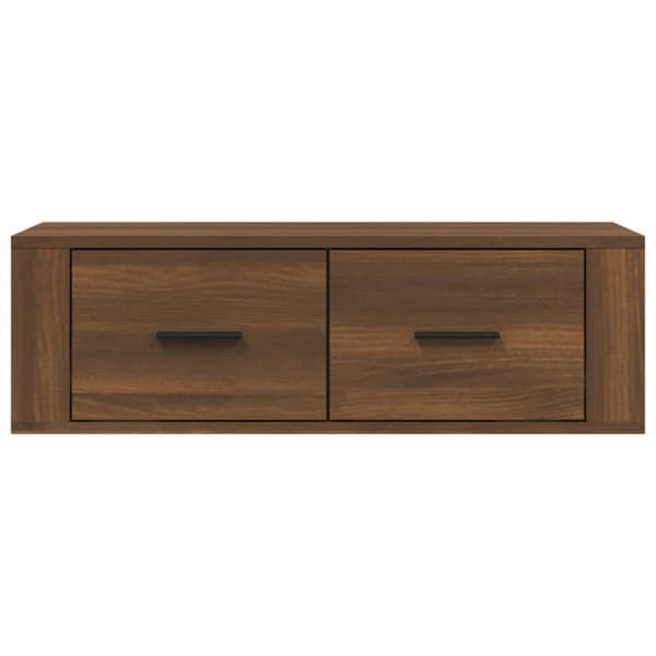 væghængt tv-bord 80x36x25 cm konstrueret træ brun egetræ