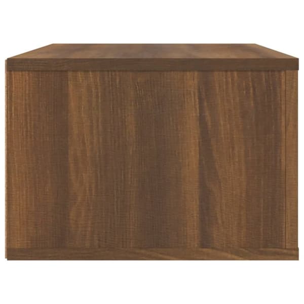væghængt tv-bord 80x36x25 cm konstrueret træ brun egetræ