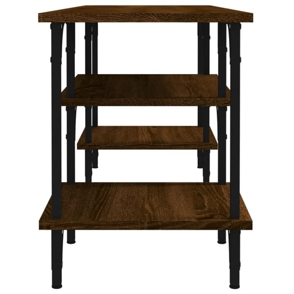 Tv-bänk brun ek 102x35x45,5 cm konstruerat trä