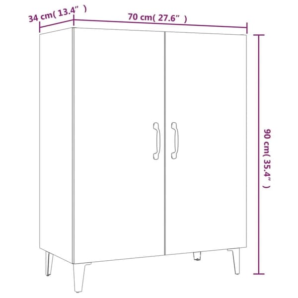 skænk 70x34x90 cm konstrueret træ brun egetræsfarve