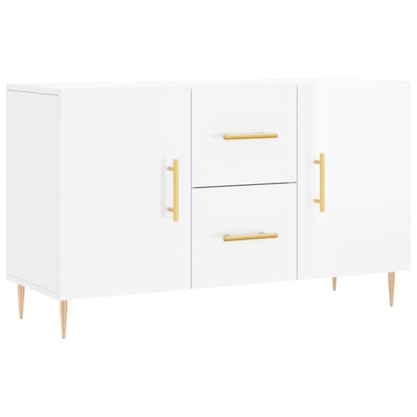 skænk 100x36x60 cm konstrueret træ hvid højglans