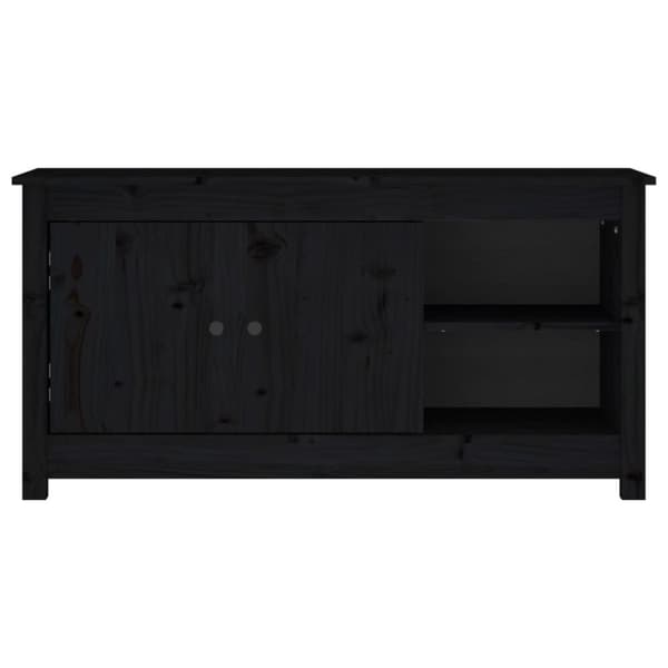 tv-bord 103x36,5x52 cm massivt fyrretræ sort