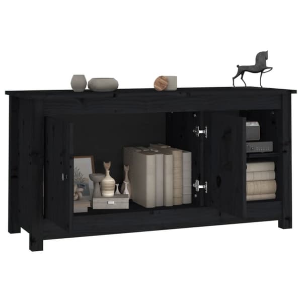 tv-bord 103x36,5x52 cm massivt fyrretræ sort