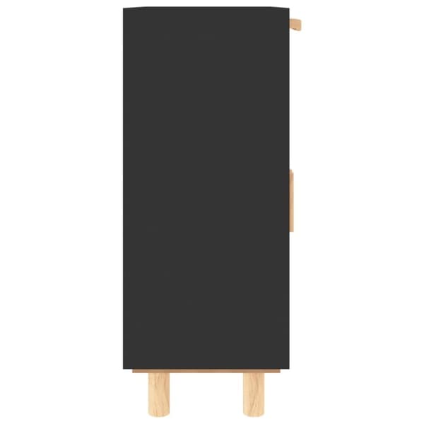 skænk 60x30x75 cm massivt fyrretræ og naturlig rattan sort