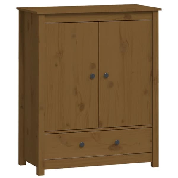 højskab 83x41,5x100 cm massivt fyrretræ gyldenbrun