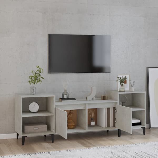 tv-bord 160x35x55 cm konstrueret træ betongrå