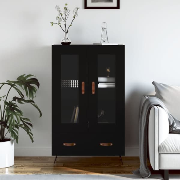skab 69,5x31x115 cm konstrueret træ sort