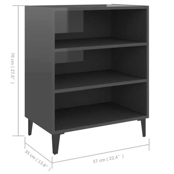 skænk 57x35x70 cm konstrueret træ grå højglans