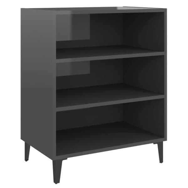 skænk 57x35x70 cm konstrueret træ grå højglans