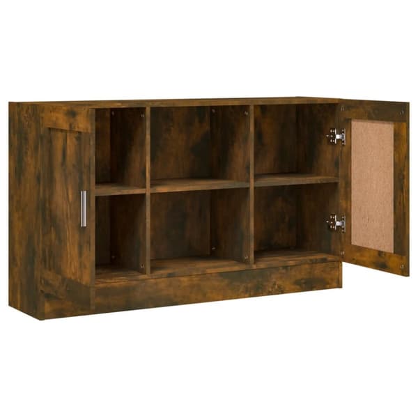 skænk 120x30,5x70 cm konstrueret træ røget egetræsfarve