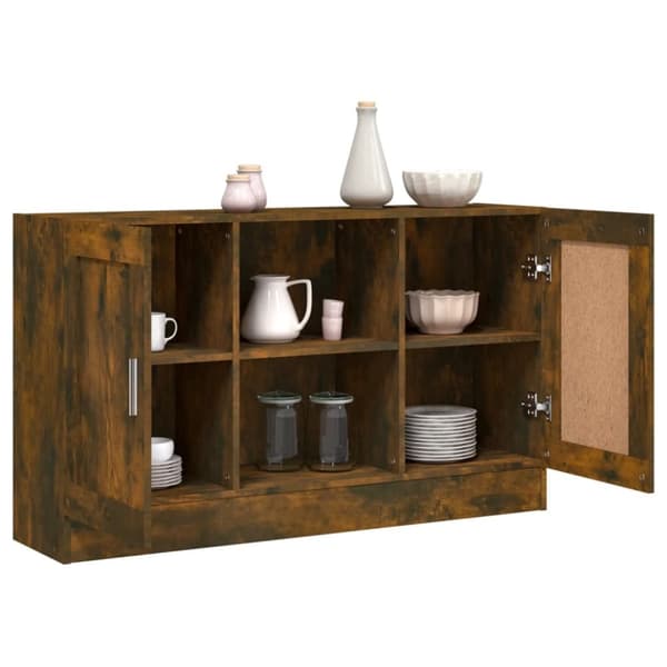 skænk 120x30,5x70 cm konstrueret træ røget egetræsfarve