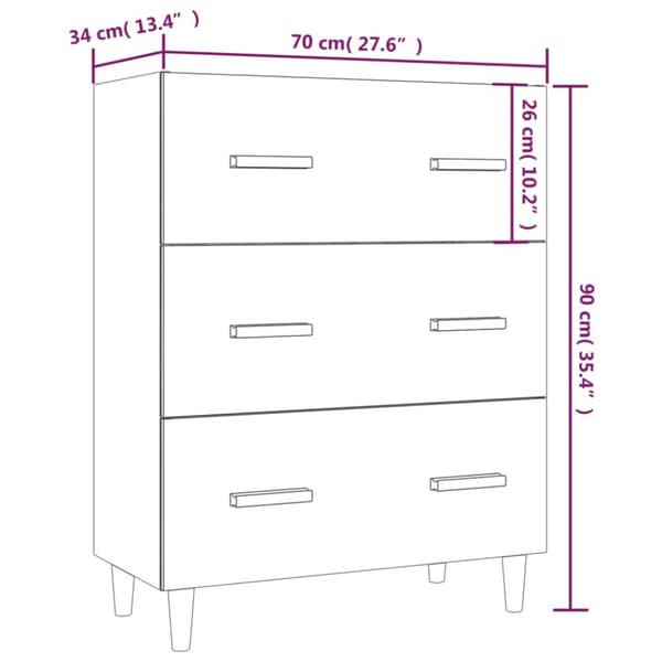 skænk 70x34x90 cm konstrueret træ sonoma-eg