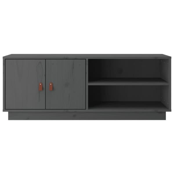 Tv-bänk grå 105x34x40 cm massiv furu