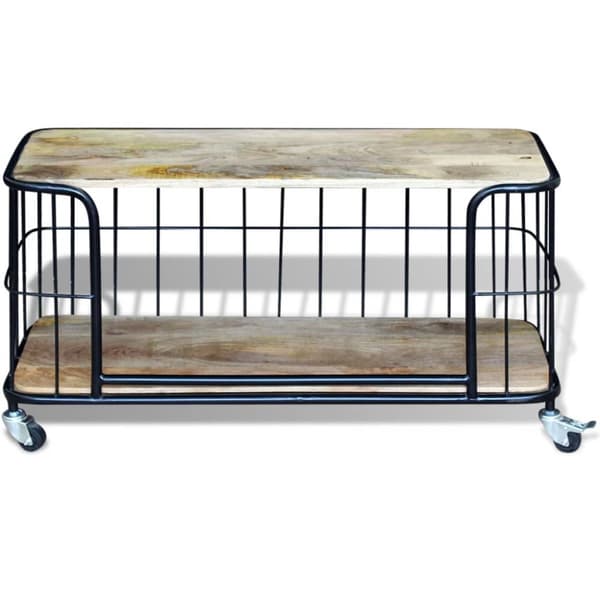 tv-bord massivt mangotræ 100x40x45 cm