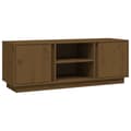 Miniatyrbillede 2 af 10: tv-bord 110x35x40,5 cm massivt fyrretræ gyldenbrun