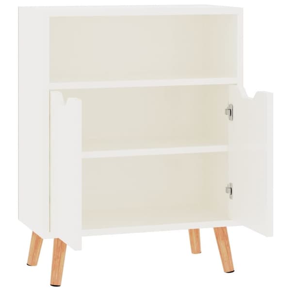 skænk 60x30x72 cm konstrueret træ hvid højglans