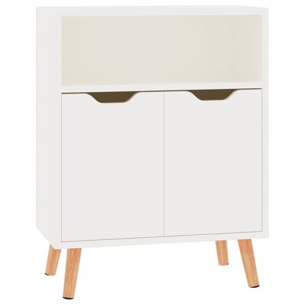 skænk 60x30x72 cm konstrueret træ hvid højglans