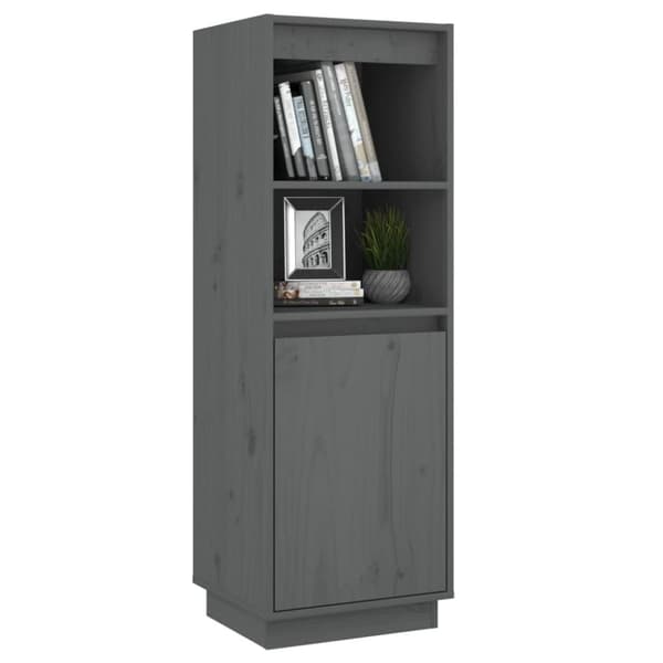 skænk 37x34x110 cm massivt fyrretræ grå