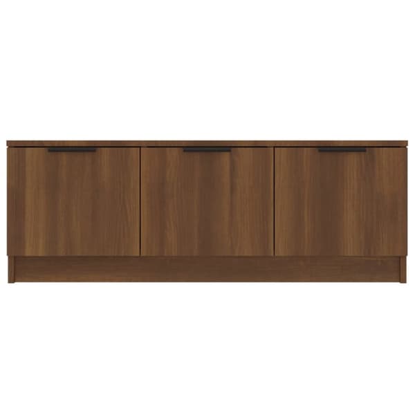 tv-bord 102x35x36,5 cm konstrueret træ egetræ brun